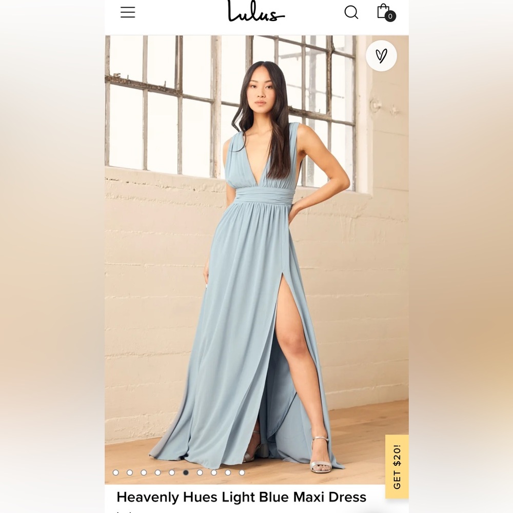 NWT LuLu’s Heavenly Hues Light Blue Maxi Dress in size Small